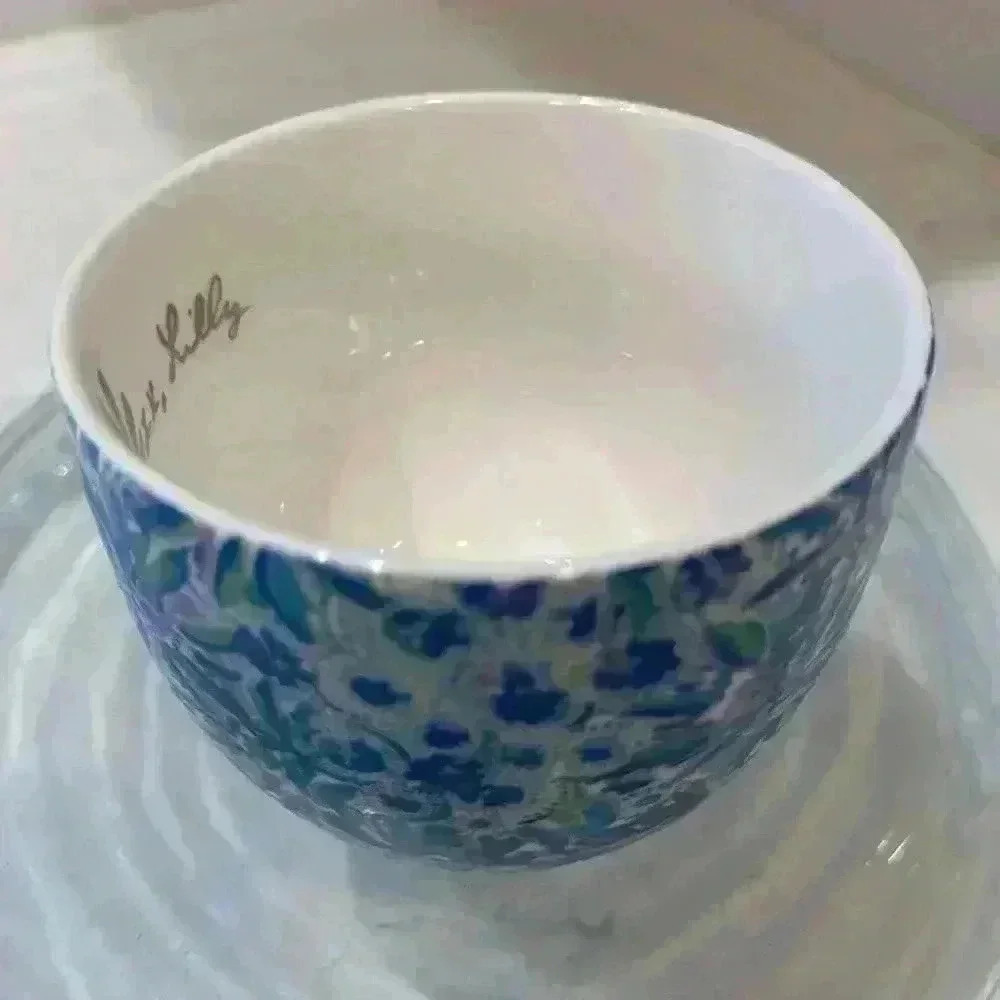 COPY - Lilly Pulitzer Mug Blue Floral Ceramic Gold Handle Coffee Cup Tea Cappuc… - Picture 6 of 10